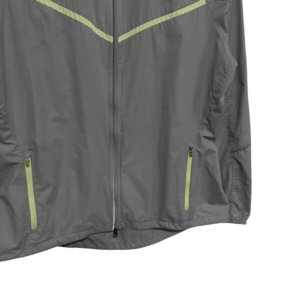 Nike Women's Zip Up‎ Windbreaker Jacket Gray *Stained* Size Large 21 x 27